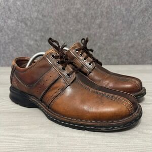 Clarks Mens Size 10.5 Touareg Vibe Brown Leather Oxford Shoes 70852